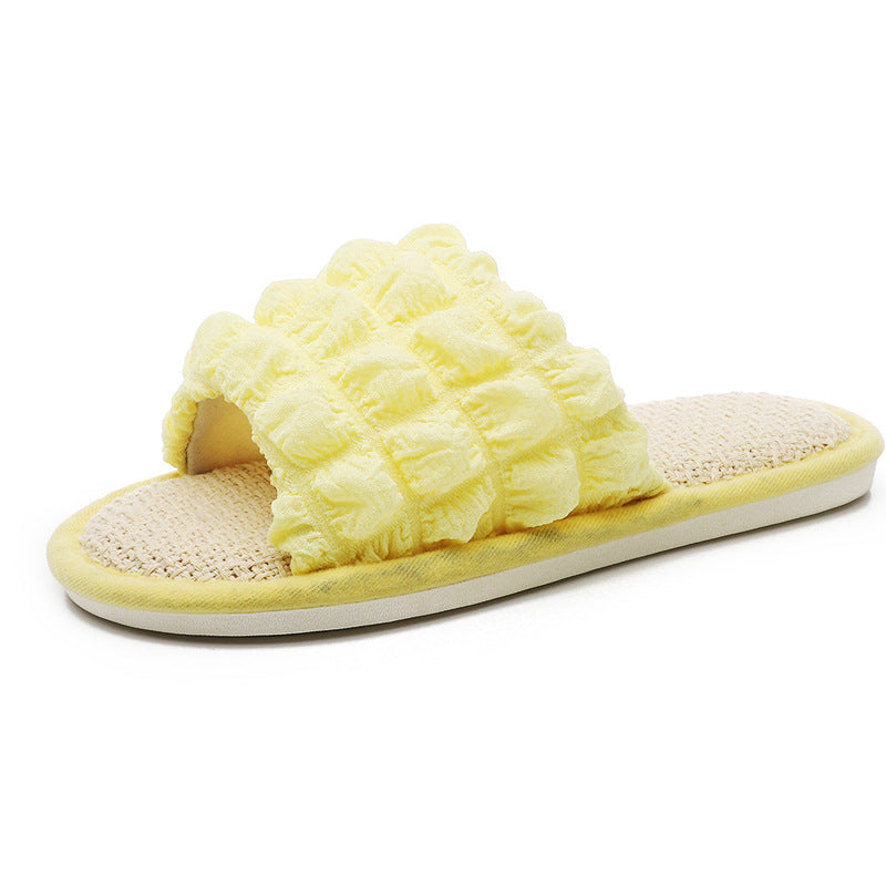 Wholesale Linen Platform Slippers